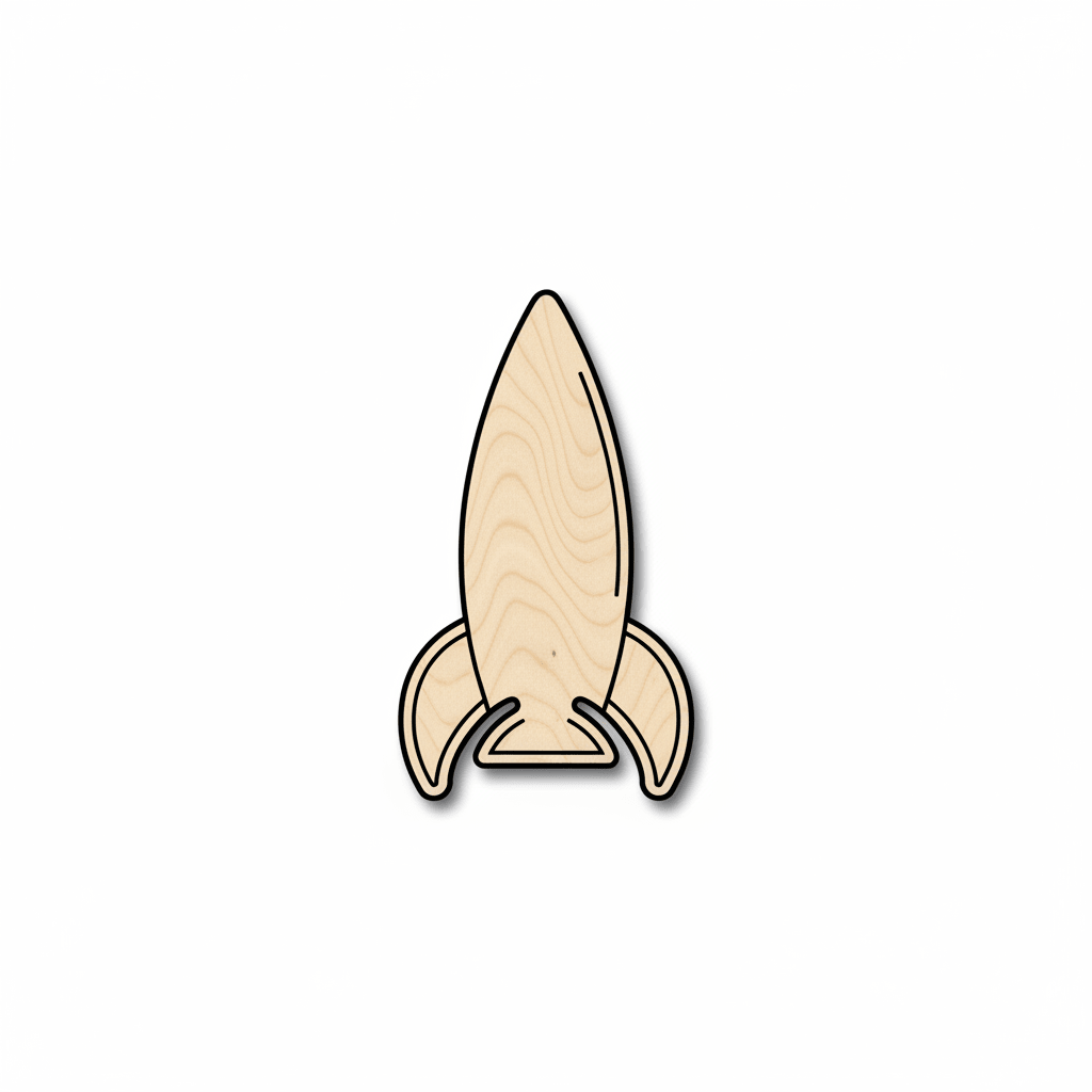 Unfinished Wood Rocket Ship Shape - Craft - up to 46" DIY - NameSigns.com
