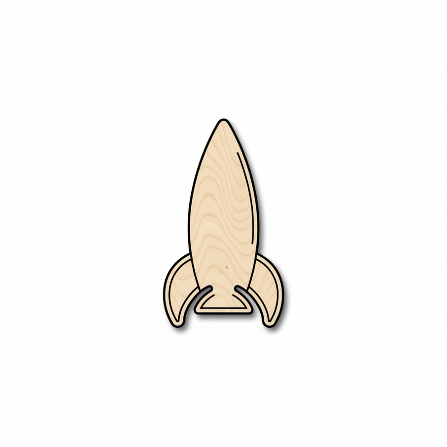Unfinished Wood Rocket Ship Shape - Craft - up to 46" DIY - NameSigns.com