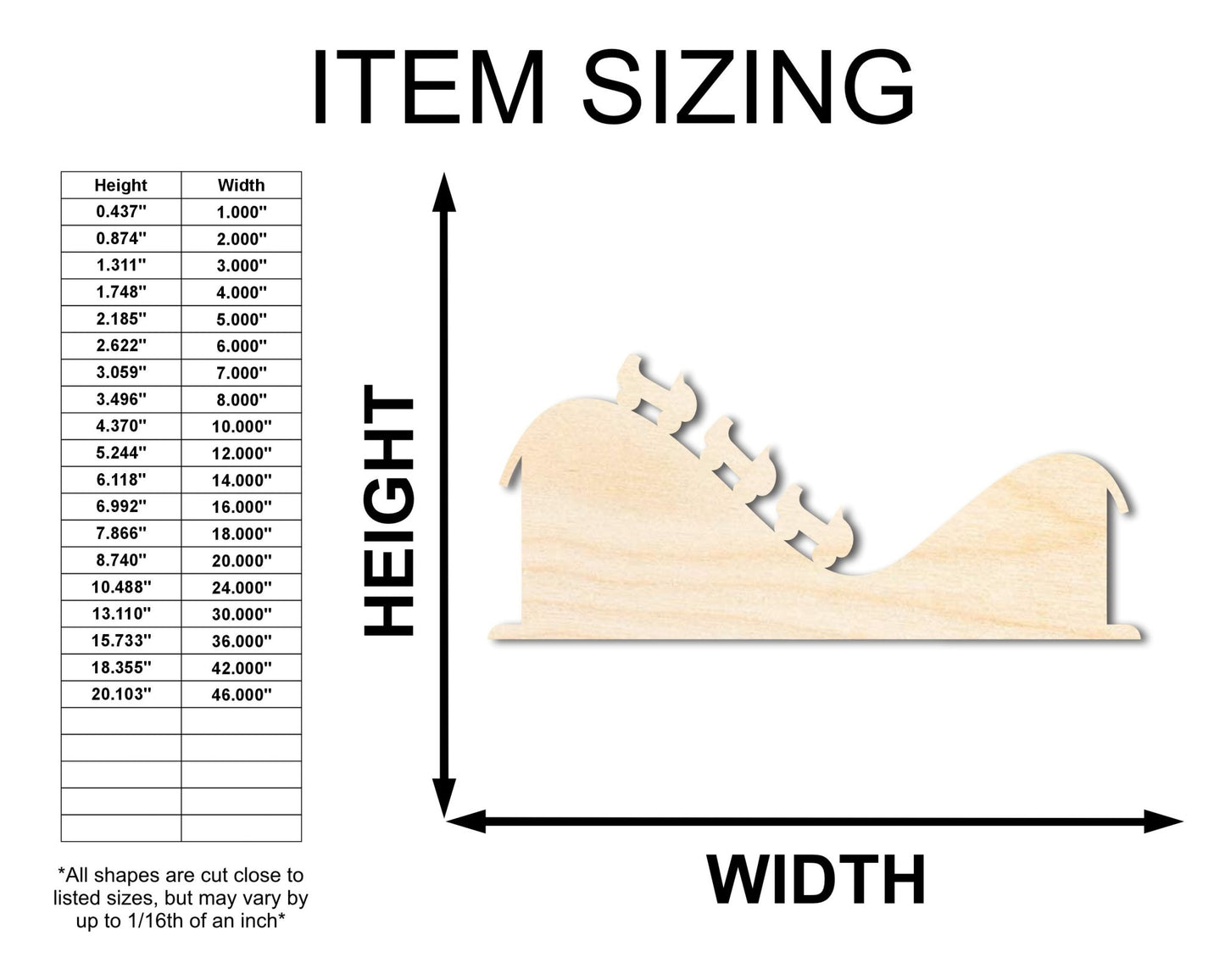 Unfinished Wood Rollercoaster Shape | Amusement Park | Craft Cutout | up to 46" DIY - NameSigns.com