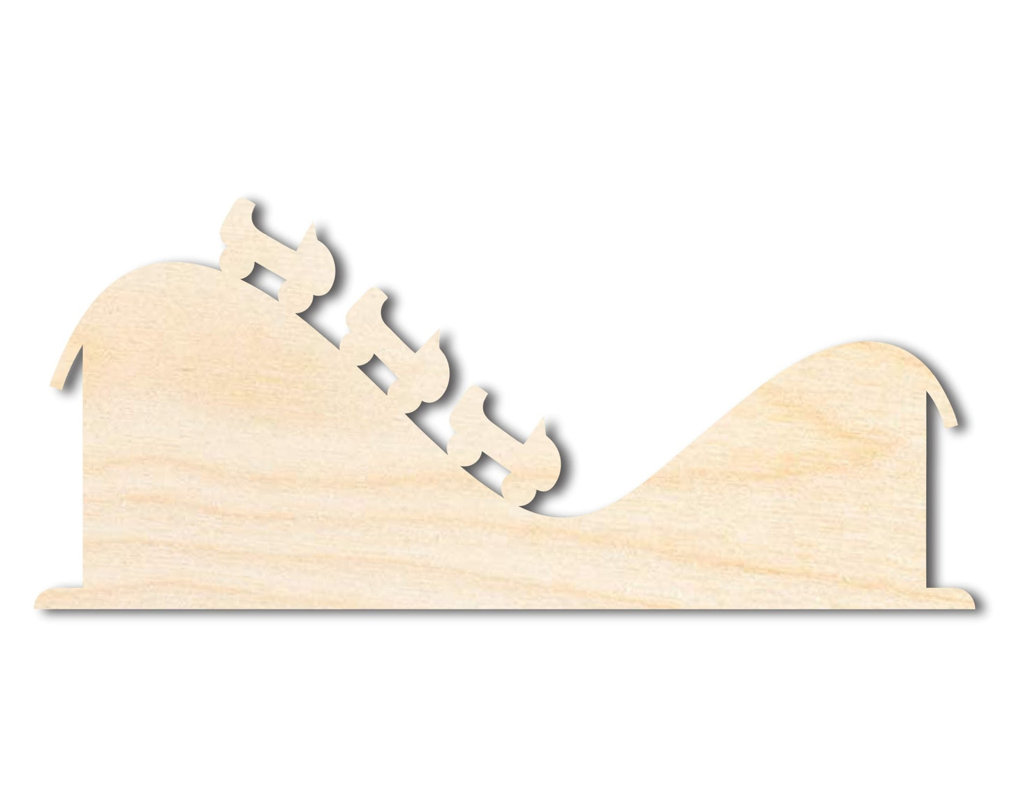 Unfinished Wood Rollercoaster Shape | Amusement Park | Craft Cutout | up to 46" DIY - NameSigns.com