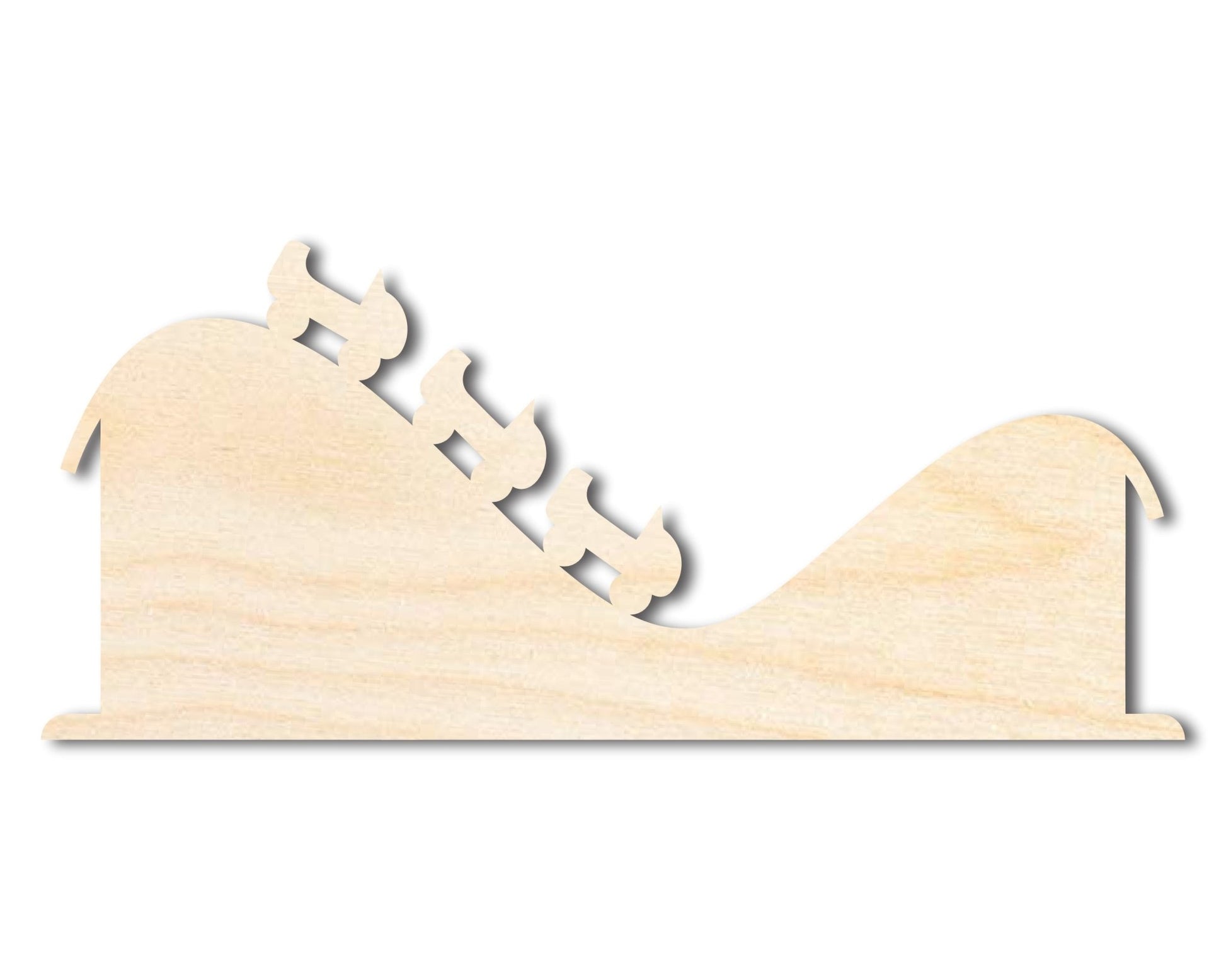 Unfinished Wood Rollercoaster Shape | Amusement Park | Craft Cutout | up to 46" DIY - NameSigns.com
