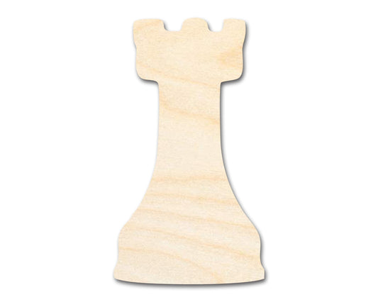 Unfinished Wood Rook Chess Piece Shape | DIY Craft Cutout | up to 46" DIY - NameSigns.com