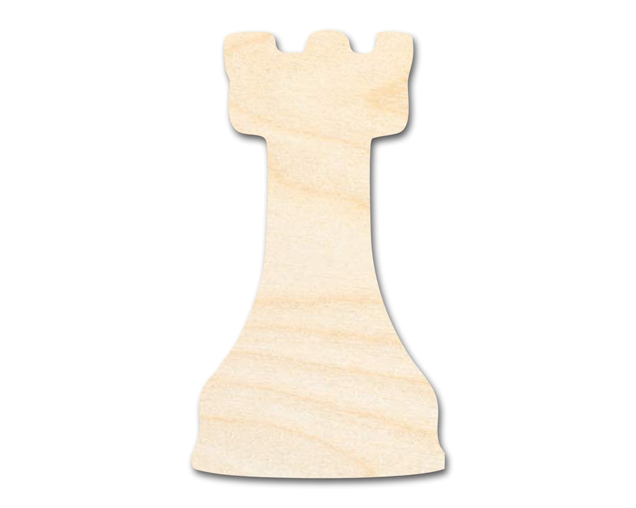 Unfinished Wood Rook Chess Piece Shape | DIY Craft Cutout | up to 46" DIY - NameSigns.com