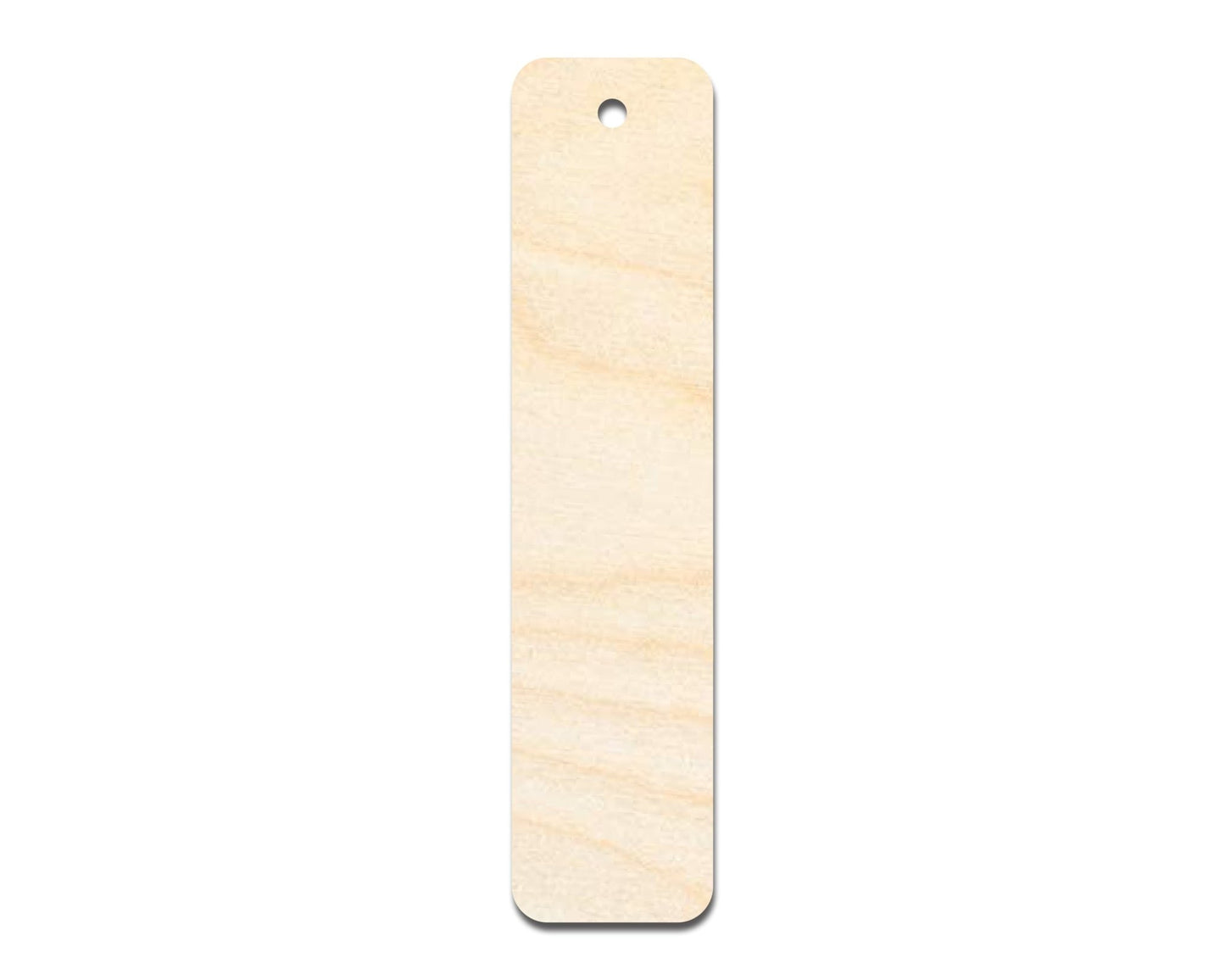 Unfinished Wood Round Rectangle Bookmark Shape | DIY Craft Cutout | up to 12" DIY - NameSigns.com