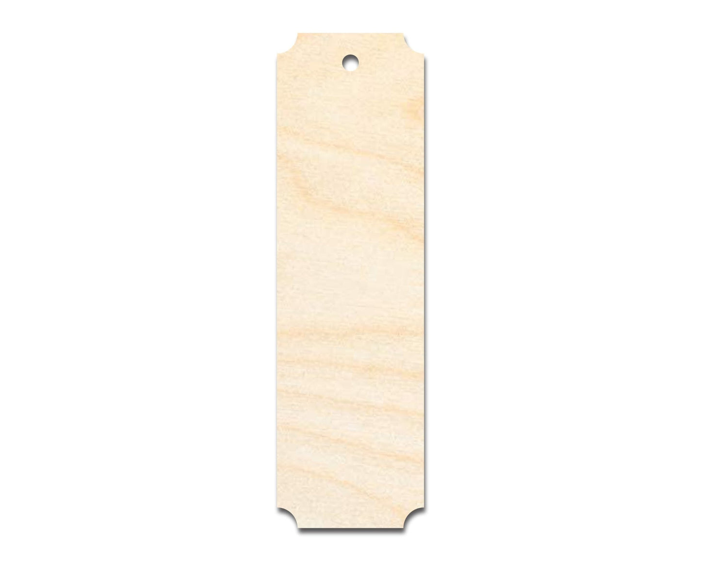 Unfinished Wood Rounded Notched Bookmark Shape | DIY Craft Cutout | up to 12" DIY - NameSigns.com