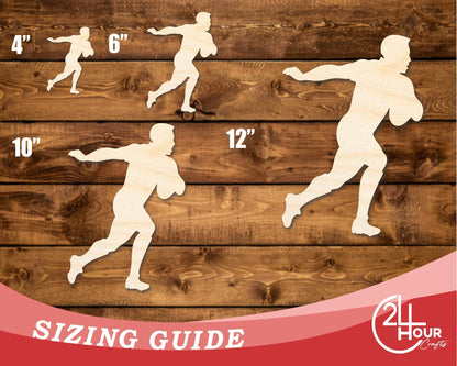 Unfinished Wood Rugby Player Shape | DIY Craft Cutout | up to 46" DIY - NameSigns.com