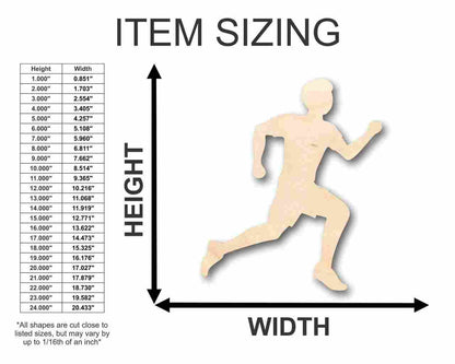 Unfinished Wood Running Boy Shape - Track Cross Country - Sports - Room Decor - up to 46" DIY - NameSigns.com