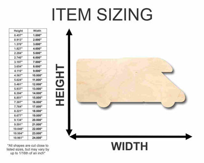 Unfinished Wood RV Shape - Camping - Craft - up to 46" DIY - NameSigns.com