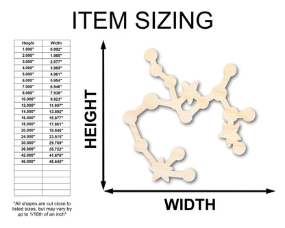 Unfinished Wood Sagittarius Constellation Shape - Zodiac Craft - up to 46" - NameSigns.com