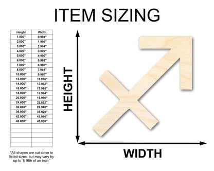 Unfinished Wood Sagittarius Sign Shape - Zodiac Craft - up to 46" - NameSigns.com