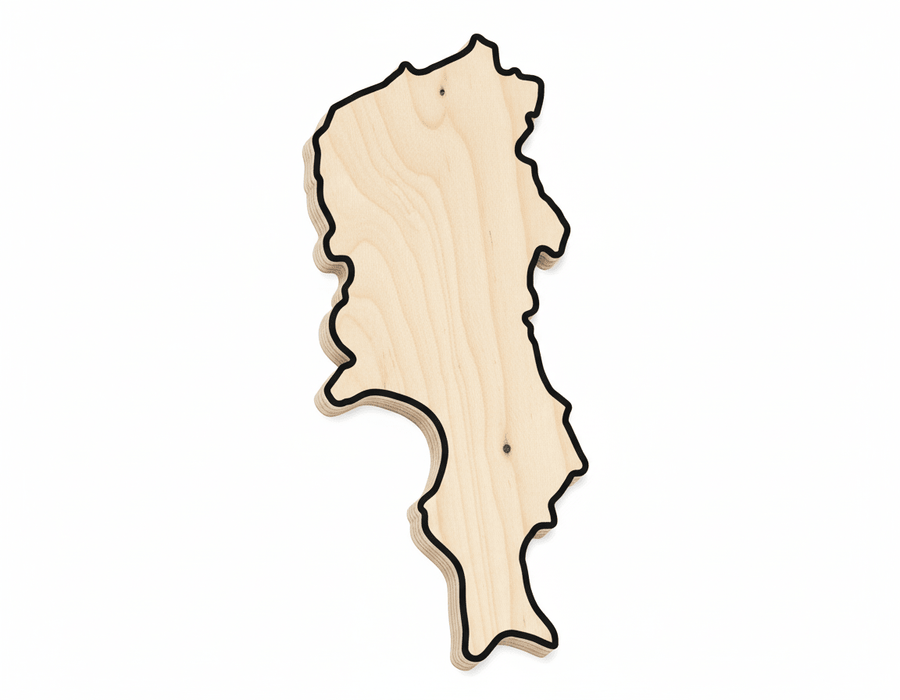 Unfinished Wood Sal Island Shape - Cabo Verde Craft - up to 46" DIY - NameSigns.com
