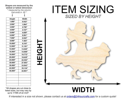 Unfinished Wood Salsa Dancer Shape | DIY Craft Cutout | up to 46" DIY - NameSigns.com