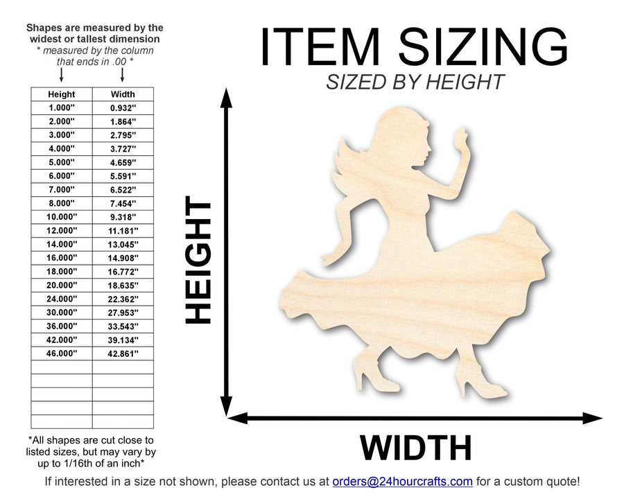 Unfinished Wood Salsa Dancer Shape | DIY Craft Cutout | up to 46" DIY - NameSigns.com