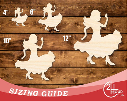 Unfinished Wood Salsa Dancer Shape | DIY Craft Cutout | up to 46" DIY - NameSigns.com