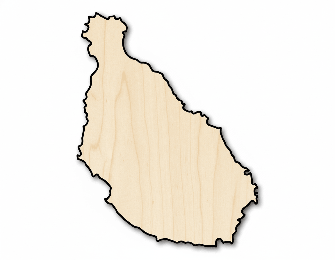 Unfinished Wood Santiago Island Shape - Cabo Verde Craft - up to 46" DIY - NameSigns.com