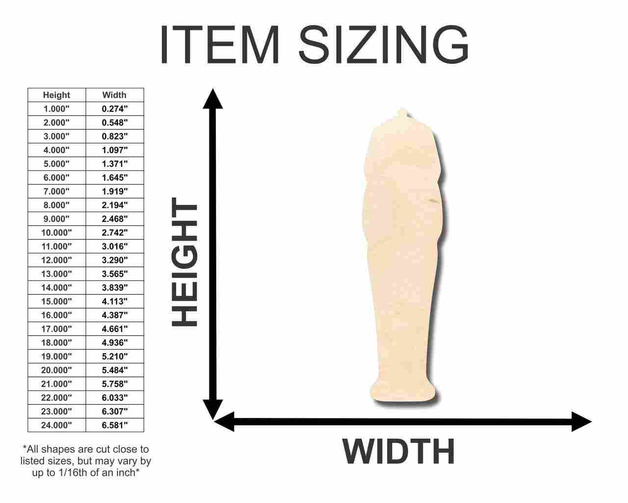 Unfinished Wood Sarcophagus Shape - Egypt - History - Craft - up to 46" DIY - NameSigns.com