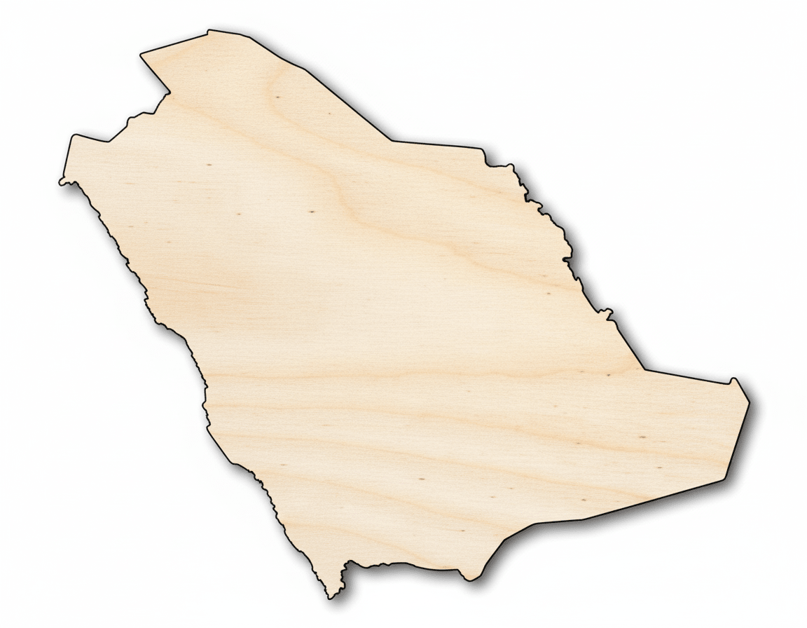 Unfinished Wood Saudi Arabia Country Shape - Middle East Craft - up to 46" DIY - NameSigns.com