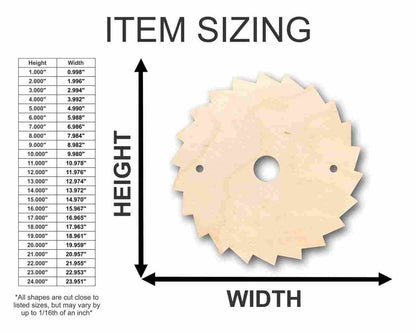 Unfinished Wood Saw Blade Shape - Construction - Tool - Craft - up to 46" DIY - NameSigns.com