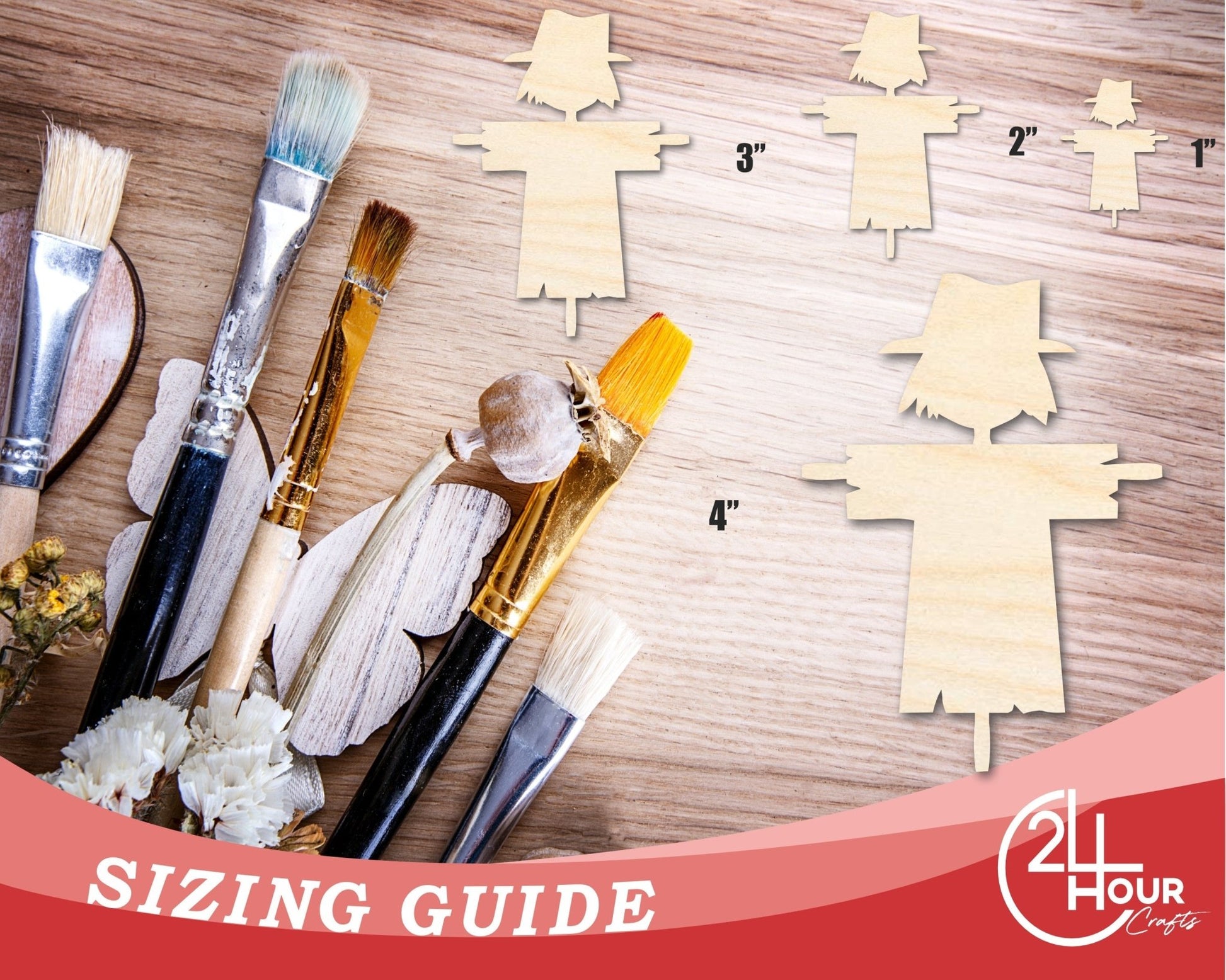 Unfinished Wood Scarecrow Shape | DIY Fall Harvest Craft Cutout | up to 46" DIY - NameSigns.com