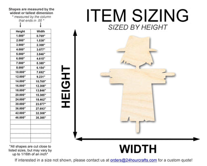 Unfinished Wood Scarecrow Shape | DIY Fall Harvest Craft Cutout | up to 46" DIY - NameSigns.com