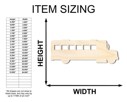 Unfinished Wood School Bus Shape | Back to School | Kids Crafts | Craft Cutout | up to 46" DIY - NameSigns.com