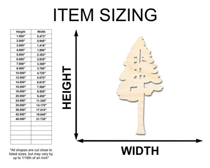 Unfinished Wood Sequoia Tree Shape - Craft - up to 46" - NameSigns.com