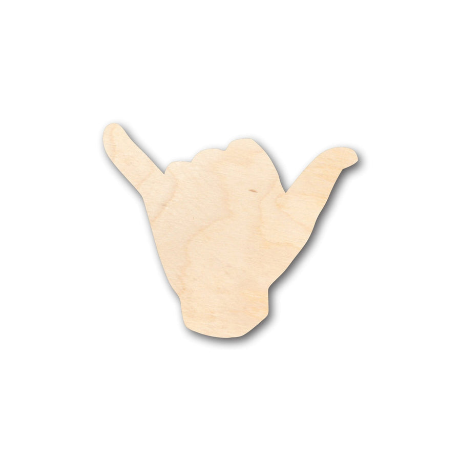 Unfinished Wood Shaka Sign Language Shape - Craft - up to 46" DIY - NameSigns.com