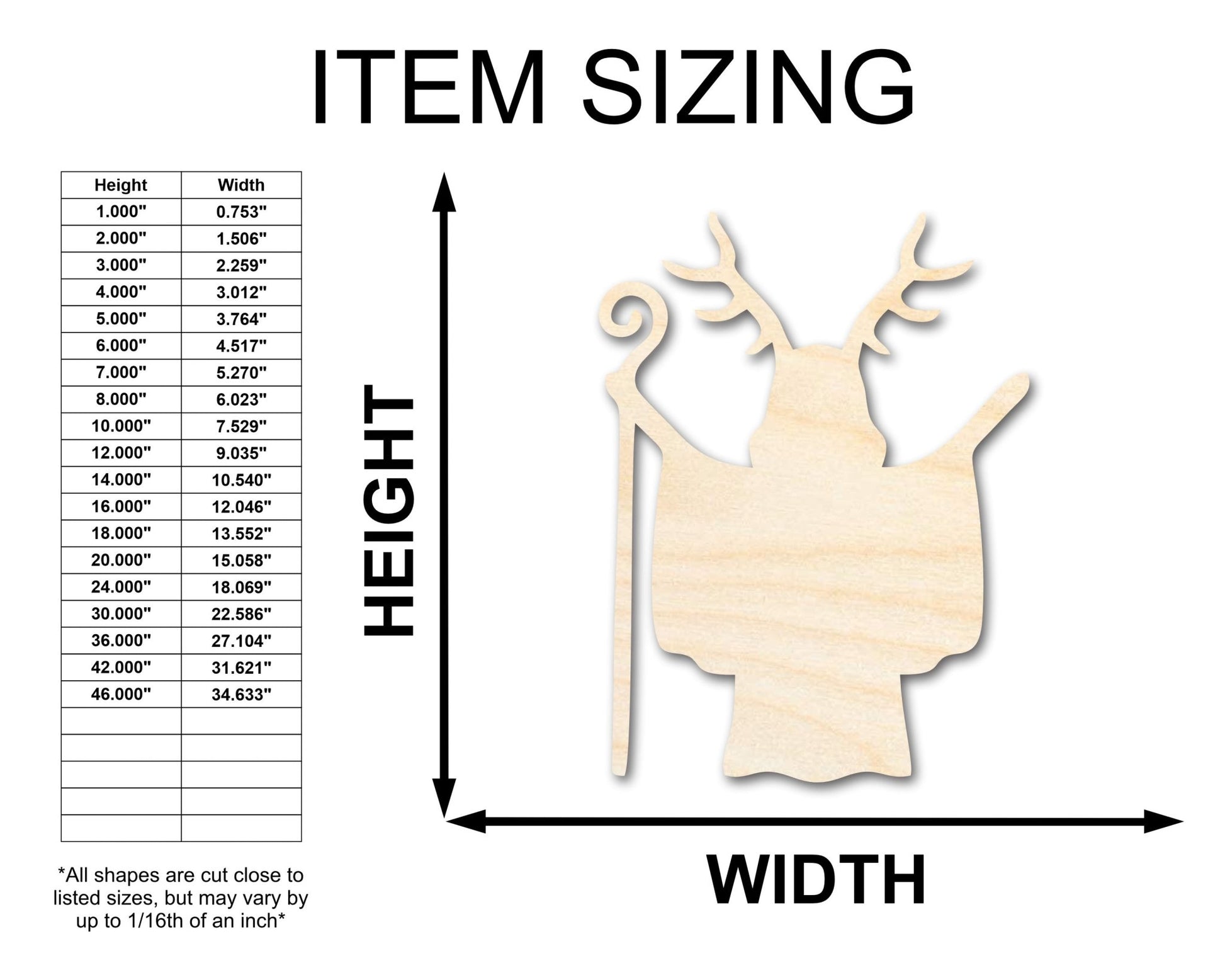 Unfinished Wood Shaman Shape - Craft - up to 46" - NameSigns.com