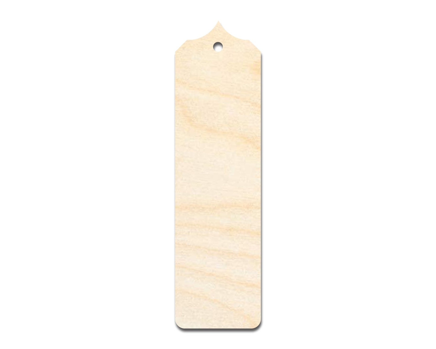 Unfinished Wood Sharp Pointed Top Bookmark Shape | DIY Craft Cutout | up to 12" DIY - NameSigns.com
