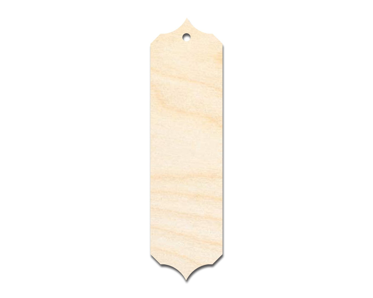 Unfinished Wood Sharp Pointp Bookmark Shape | DIY Craft Cutout | up to 12" DIY - NameSigns.com