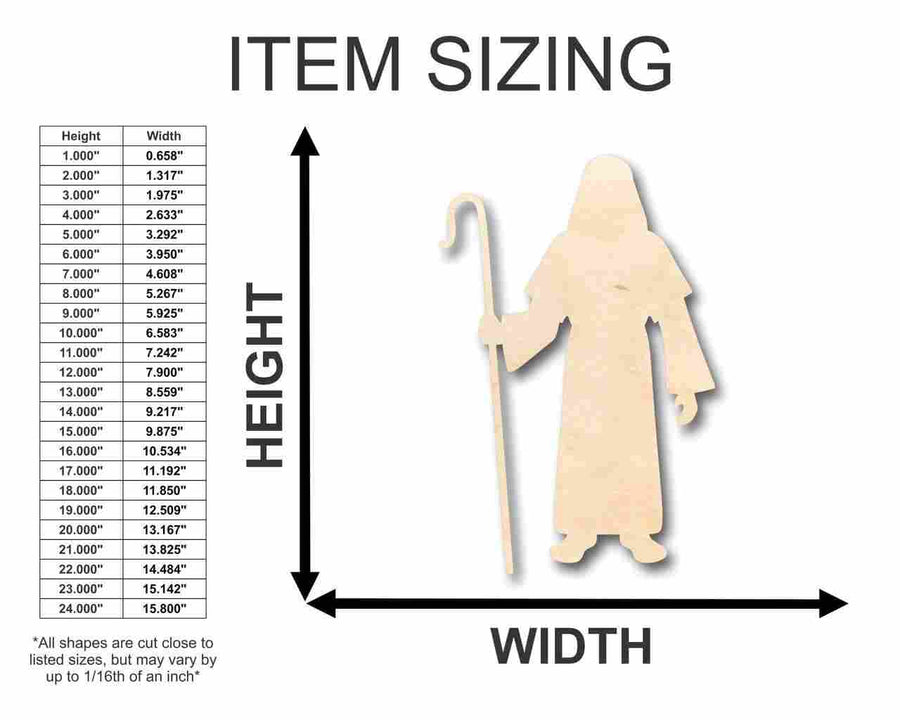 Unfinished Wood Shepherd Shape - Bible - History - Craft - up to 46" DIY - NameSigns.com