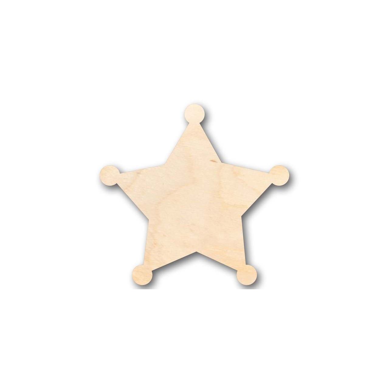 Unfinished Wood Sheriff Badge Shape - Law Enforcement - Craft - up to 46" DIY - NameSigns.com