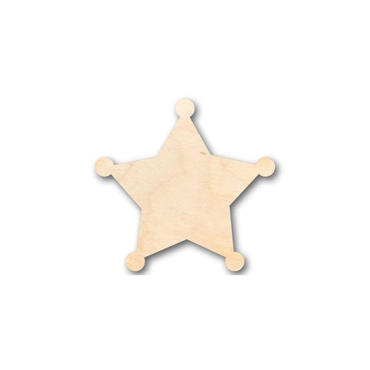 Unfinished Wood Sheriff Badge Shape - Law Enforcement - Craft - up to 46" DIY - NameSigns.com