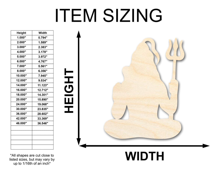 Unfinished Wood Shiva Shape - Craft - up to 46" - NameSigns.com