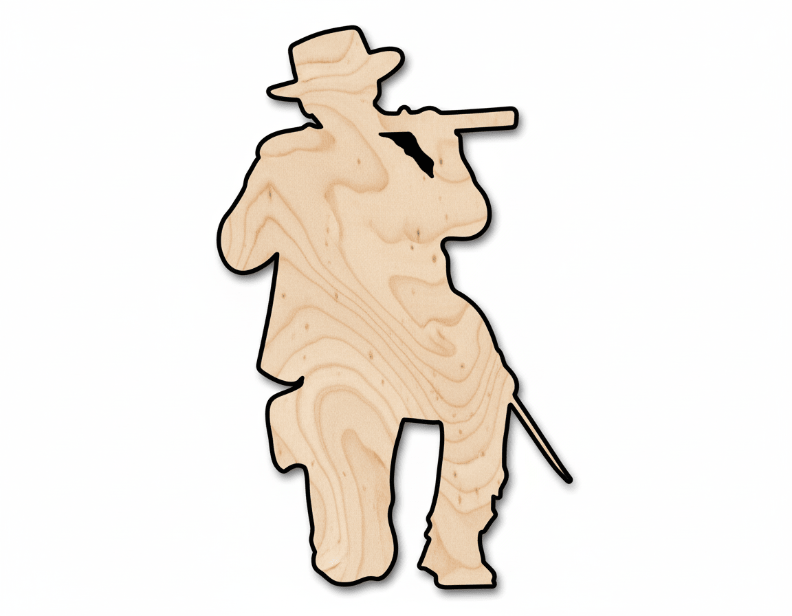 Unfinished Wood Shooting Soldier Shape | DIY Craft Cutout | up to 46" DIY - NameSigns.com