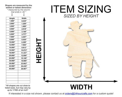Unfinished Wood Shooting Soldier Shape | DIY Craft Cutout | up to 46" DIY - NameSigns.com