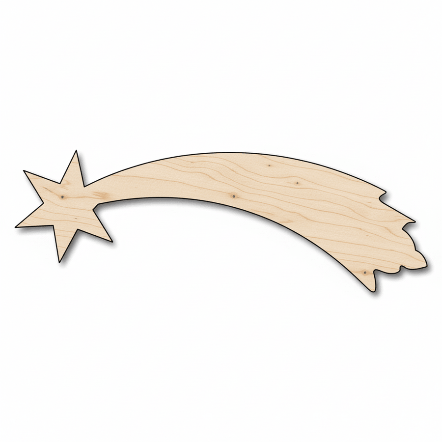Unfinished Wood Shooting Star Silhouette - Craft - up to 46" DIY - NameSigns.com