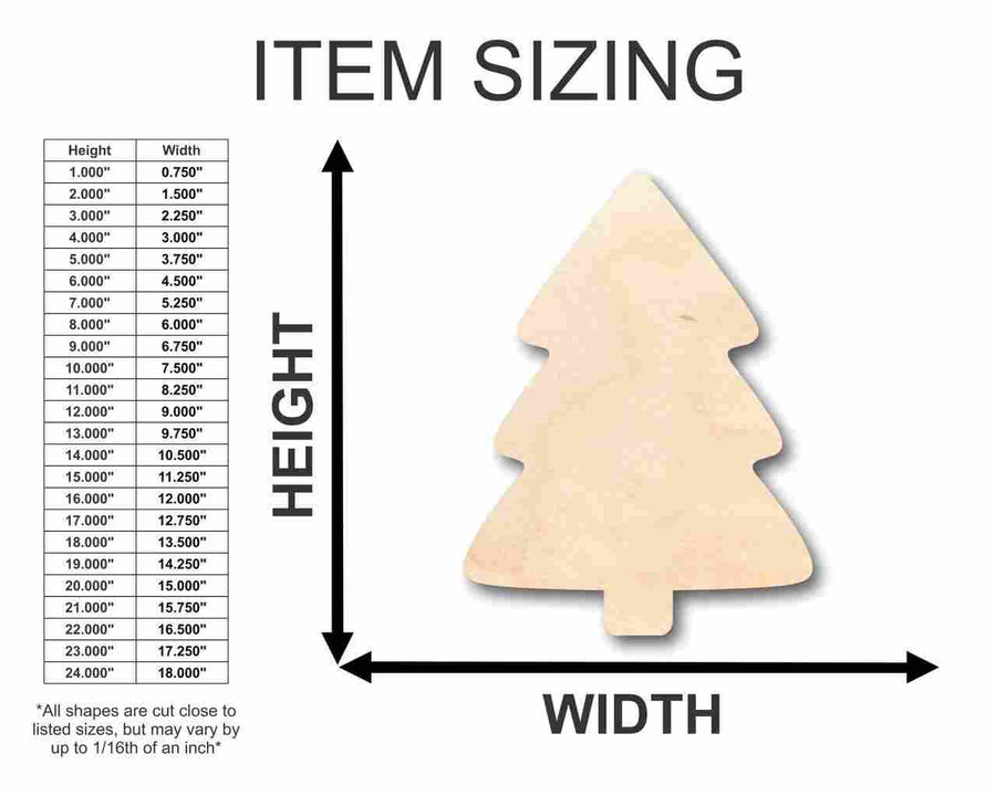 Unfinished Wood Simple Christmas Tree Shape - Craft - up to 46" DIY - NameSigns.com