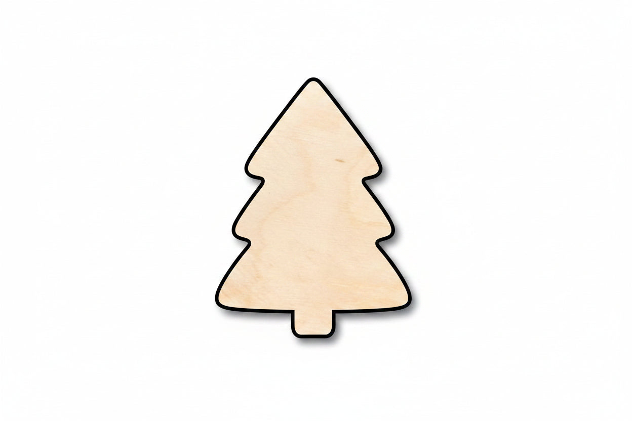 Unfinished Wood Simple Christmas Tree Shape - Craft - up to 46" DIY - NameSigns.com