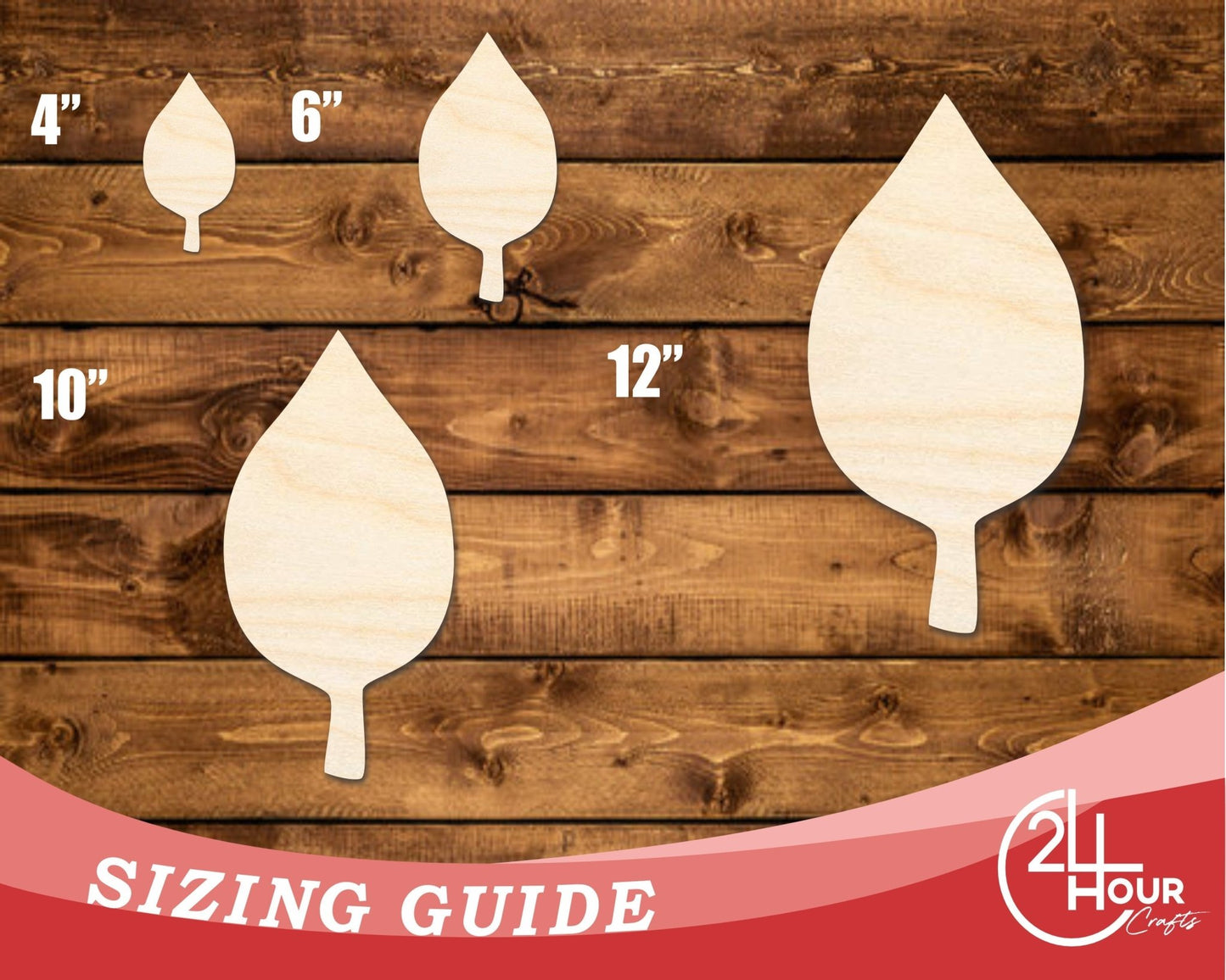 Unfinished Wood Simple Fall Leaf Shape | DIY Craft Cutout | up to 46" DIY - NameSigns.com