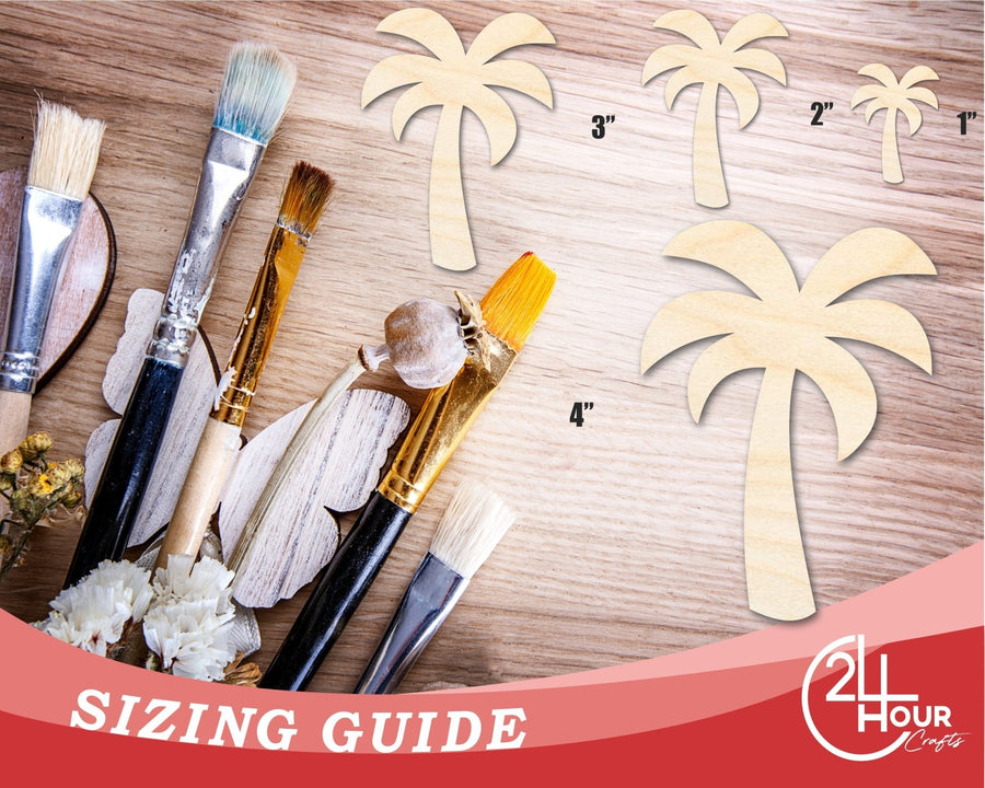Unfinished Wood Simple Palm Tree Silhouette | DIY Tropical Beach Craft Cutout | up to 46" DIY - NameSigns.com