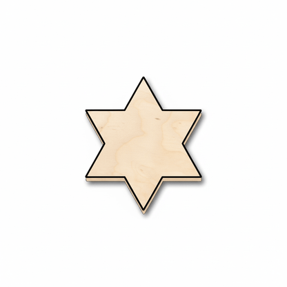 Unfinished Wood Six Point Star Shape - Craft - up to 46" DIY - NameSigns.com