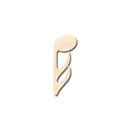 Unfinished Wood Sixteenth Note Down Music Art Shape - Craft - up to 46" DIY - NameSigns.com