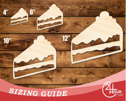 Unfinished Wood Slice of Cake Shape | DIY Craft Cutout | up to 46" DIY - NameSigns.com