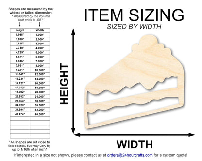 Unfinished Wood Slice of Cake Shape | DIY Craft Cutout | up to 46" DIY - NameSigns.com