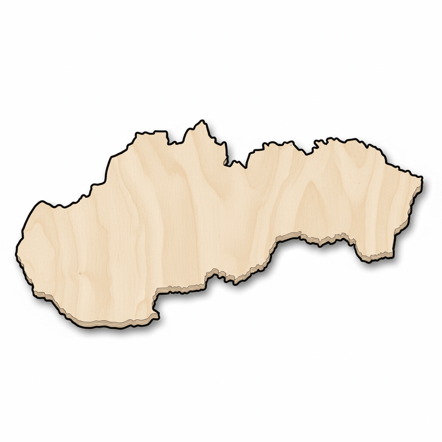Unfinished Wood Slovakia Country Shape - Craft - up to 46" DIY - NameSigns.com