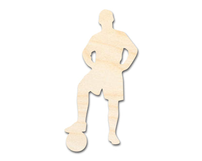 Unfinished Wood Soccer Player Silhouette | DIY Sports Craft Cutout | up to 46" DIY - NameSigns.com