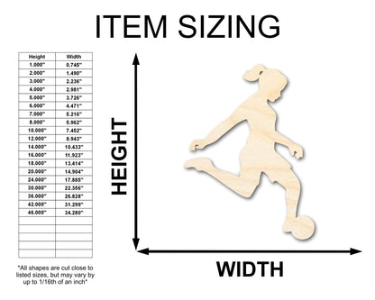 Unfinished Wood Soccer Player Silhouette | DIY Sports Craft Cutout | up to 46" DIY - NameSigns.com