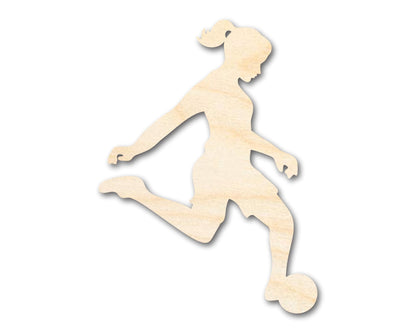 Unfinished Wood Soccer Player Silhouette | DIY Sports Craft Cutout | up to 46" DIY - NameSigns.com