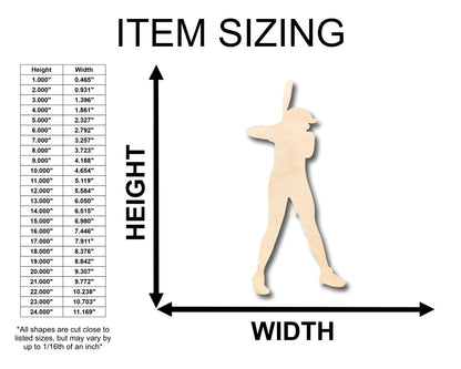 Unfinished Wood Softball Batter Shape - Craft - up to 46" DIY - NameSigns.com